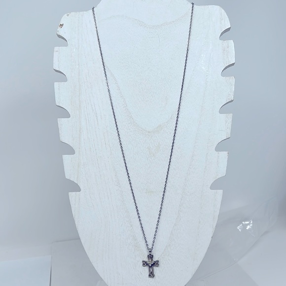 Other - Unbranded Vintage Celtic Knot Cross Pendant 4 Clear Stones No Markings